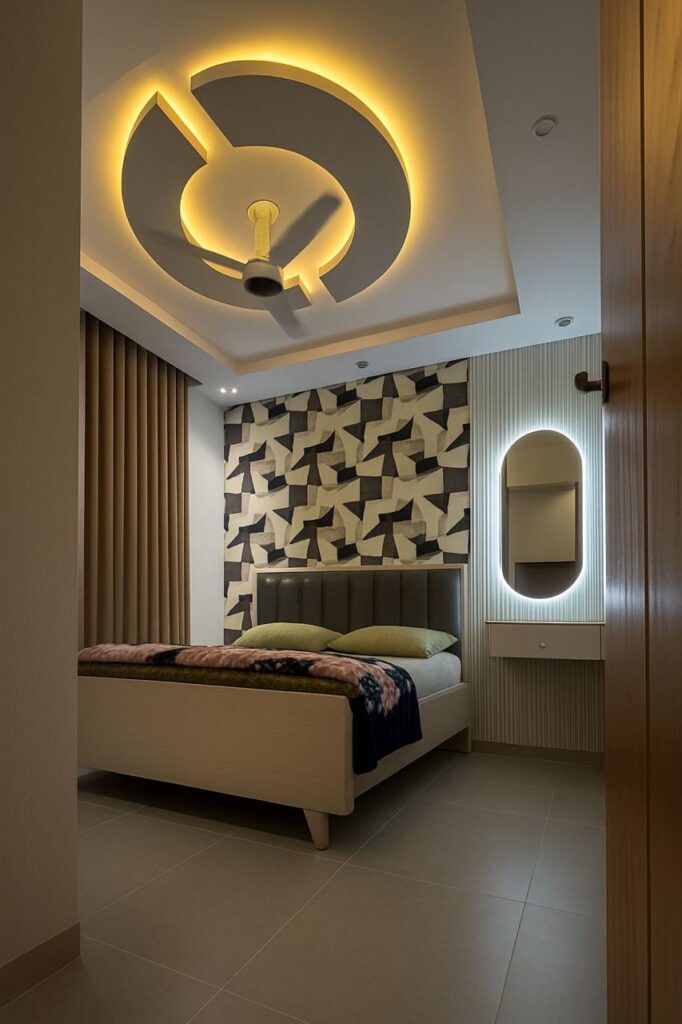 Johar Guest House Karachi - decorative ceiling with pendant lighting